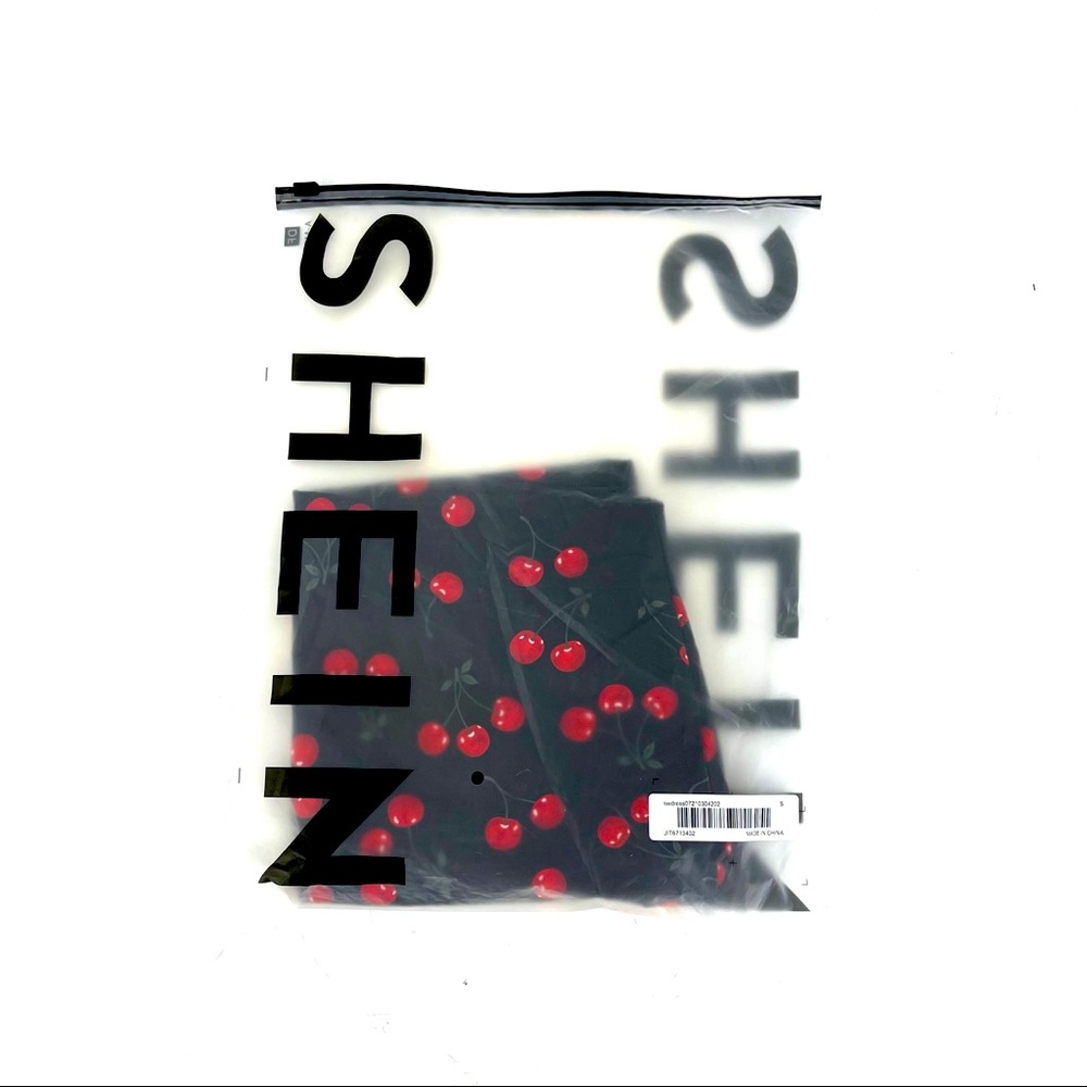 Size Small Cherry Print Spaghetti Strap Mini Dress - Picture 7 of 7